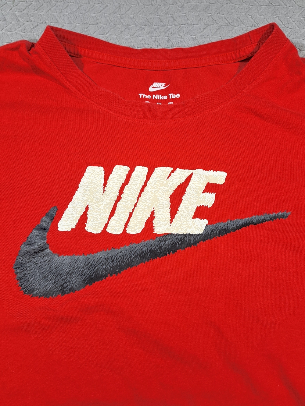 Nike Red Tee with Textured Logo